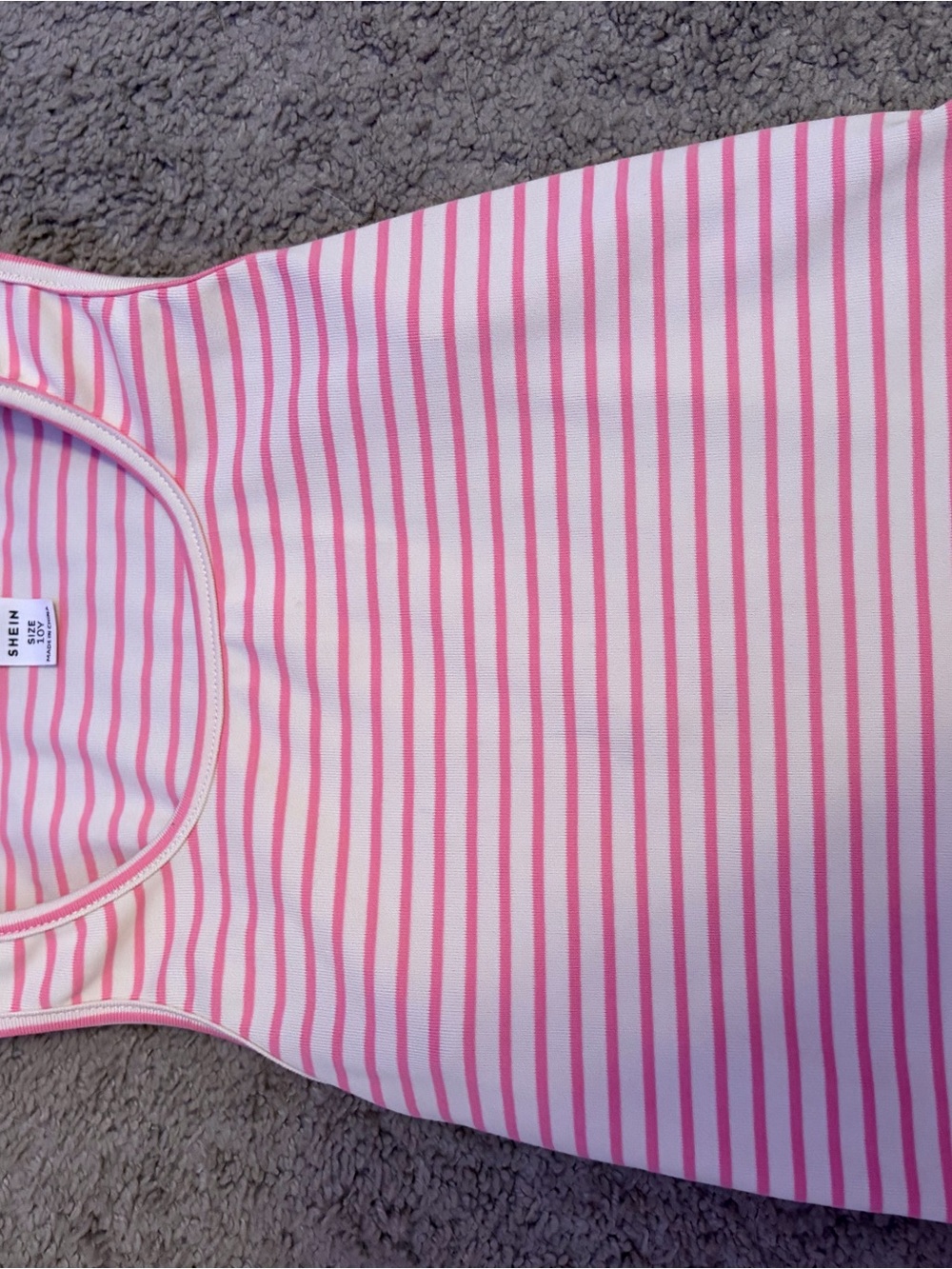 SHEIN Pink & White Striped Tank